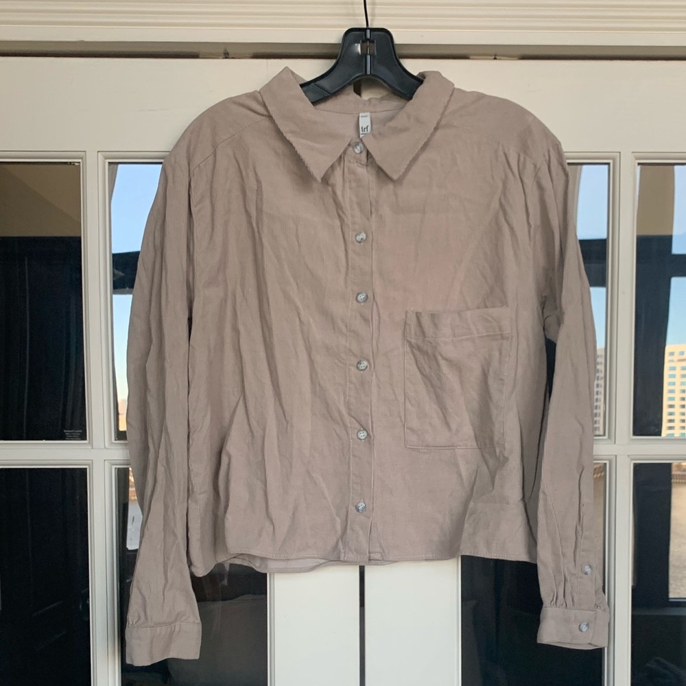 Zara Taupe Corduroy Lightweight Shacket